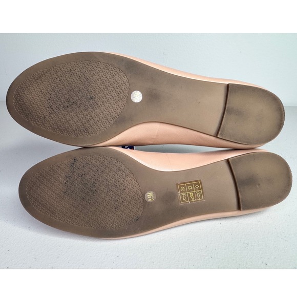 Tory Burch Melinda Nude Powder Coated Leather Ballet Flats Women's 8.5 - Picture 9 of 10